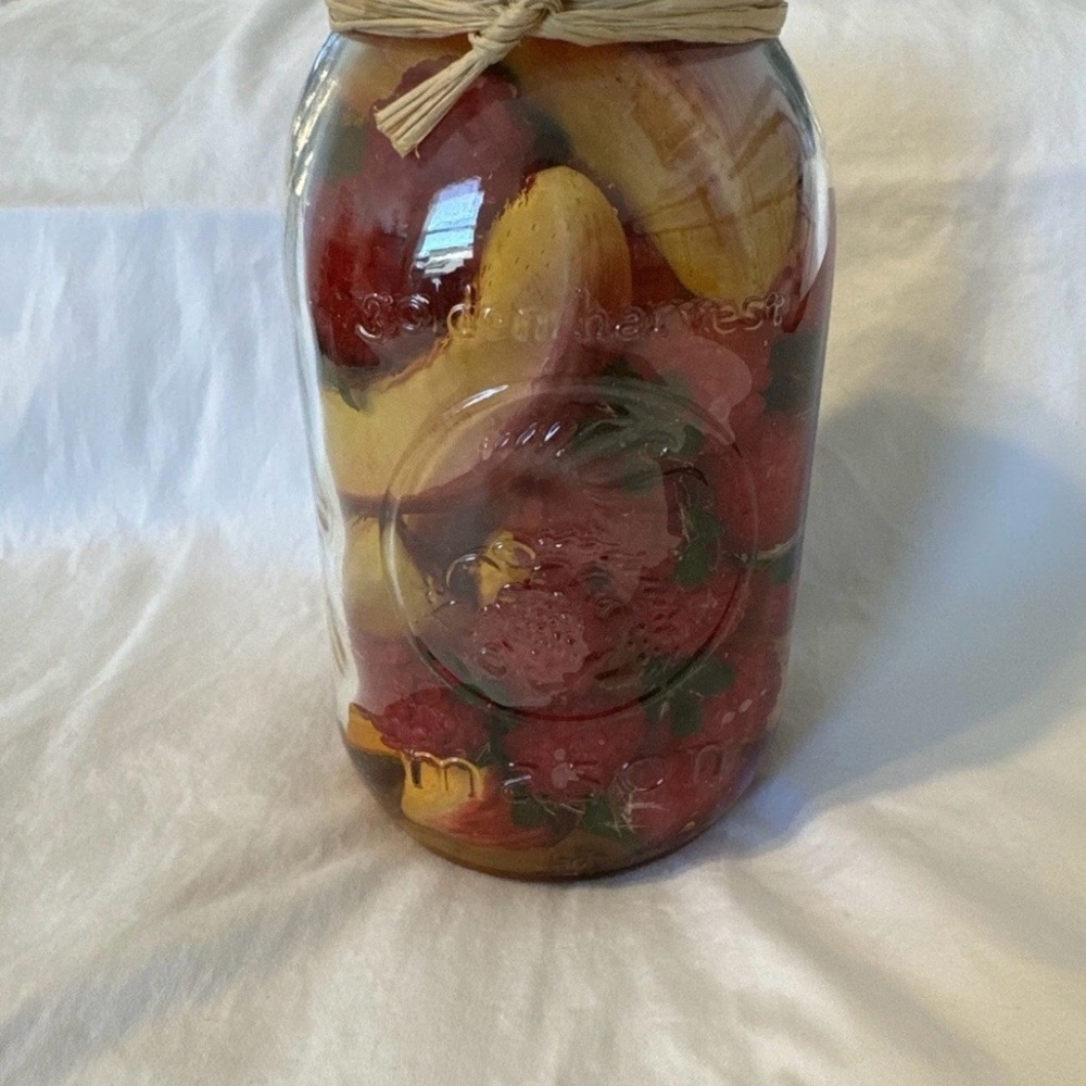 Artificial Fruit in Mason Jar. Very realistic